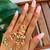 Rajwadi plated adjustable brass finger ring with hanging chains & beads for women (fl273)