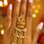 Rajwadi plated adjustable brass finger ring with hanging chains & beads for women (fl273)