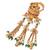 Rajwadi plated adjustable brass finger ring with hanging chains & beads for women (fl273)