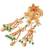 Rajwadi plated brass adjustable finger ring with floral dome design & pearl tassel chains for women 