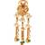 Rajwadi plated brass adjustable finger ring with floral dome design & pearl tassel chains for women 