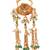 Gold plated brass adjustable finger ring with traditional design & multi chain detailing for women 