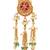 Rajwadi plated brass adjustable finger ring with pearl beads & green latkan chain detailing for women 