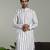Mens stylish white linen kurta pyjama set