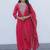 Viscose Chanderi Fabric Embroidery Work Rani Pink A-line Kurta Set