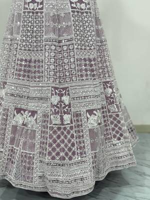 Lavender Embroidererd Georgette Lehenga Set With Dupatta 5