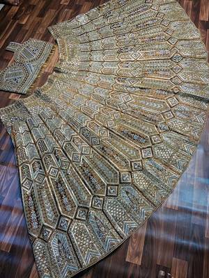 Golden Brown Dori Sequins Embroidery Work Silk Lehenga Choli 2