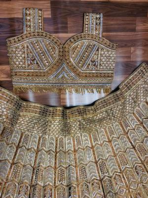 Golden Brown Dori Sequins Embroidery Work Silk Lehenga Choli 4