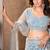 Blue Embroidered Net Lehenga Set With Dupatta
