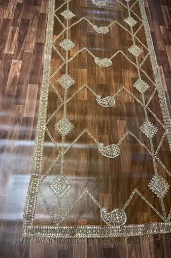 Golden Brown Dori Sequins Embroidery Work Silk Lehenga Choli