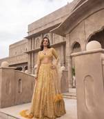 Multi Embroidered Silk Lehenga Set With Dupatta