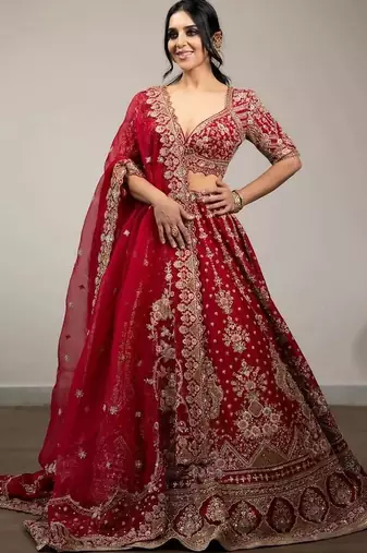 Malai Satin Embroidery Lehenga Choli