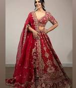 Malai Satin Embroidery Lehenga Choli