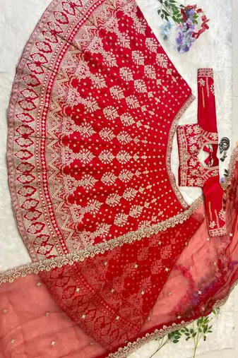 Malai Satin Embroidery Lehenga Choli