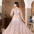 Peach Sequin Embroidered Satin Lehenga Set