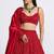 Hot Red Color Sequence Embroidery Silk Lehenga Set With Dupatta