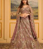 Pink Sequin Dori Embroidered Faux Georgette Lehenga Set