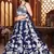Navy Blue Kasturi Silk Georgette Embroidered Sequins Lehenga Wedding Wear