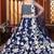 Navy Blue Kasturi Silk Georgette Embroidered Sequins Lehenga Wedding Wear