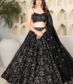 Black Lehenga Choli With Embroidery And Heavy Sequins Work