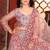 Grey And Peach Mulberry Silk Lehenga With Thread Sequins Embroidery Work