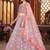 Grey And Peach Mulberry Silk Lehenga With Thread Sequins Embroidery Work