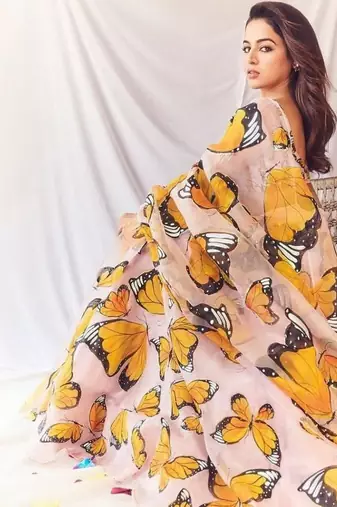 Pink Floral Print Silk Lehenga Set With Dupatta