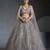Women's Grey  Embroidered Georgette Lehenga Set With Dupatta