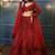 Red Embroidererd Georgette Lehenga Set With Dupatta