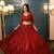 Red Embroidererd Georgette Lehenga Set With Dupatta