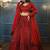 Red Embroidererd Georgette Lehenga Set With Dupatta
