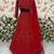 Red Embroidererd Georgette Lehenga Set With Dupatta