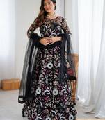 Butterfly Net Lehenga Choli with Heavy Thread & Sequins Embroidery