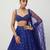Royal Blue Butterfly Net Lehenga Choli with Dual Sequins and Jari Embroidery Bridal Wear