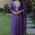 Viscose Chanderi Embroidery Work Purple A-line Kurta