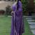 Viscose Chanderi Embroidery Work Purple A-line Kurta