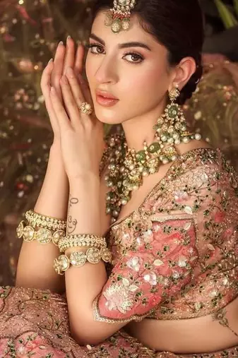 Designer Slub Silk Embroidered Peach Pink Elegance Lehenga Choli With Dupatta