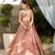 Designer Slub Silk Embroidered Peach Pink Elegance Lehenga Choli With Dupatta