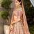 Designer Slub Silk Embroidered Peach Pink Elegance Lehenga Choli With Dupatta