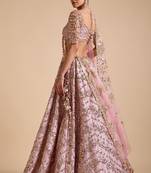 Beautiful Pink Colour Chinon Silk Fabric Multi Thread And Heavy Sequins Lehenga Choli