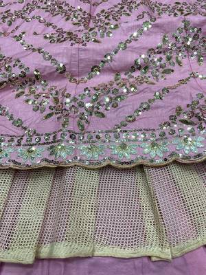 Beautiful Pink Colour Chinon Silk Fabric Multi Thread And Heavy Sequins Lehenga Choli 5