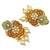​antique gold plated rubygreen  & gold meenakari necklace set with pearl drops.