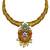 ​antique gold plated rubygreen  & gold meenakari necklace set with pearl drops.