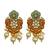 ​antique gold plated rubygreen  & gold meenakari necklace set with pearl drops.