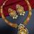 ​antique gold plated rubygreen  & gold meenakari necklace set with pearl drops.