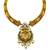 ​antique gold plated rubygreen  & gold meenakari necklace set with pearl drops.