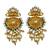 ​antique gold plated rubygreen  & gold meenakari necklace set with pearl drops.