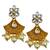 ​antique gold plated rubygreen  & gold meenakari necklace set with pearl drops.