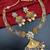 ​antique gold plated blue & gold kundan meenakari necklace set with pearl drops.