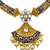 ​antique gold plated blue & gold kundan meenakari necklace set with pearl drops.